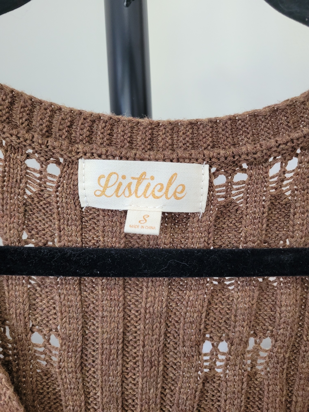 NWOT Listicle Brown Long Knit Button-Front Cardigan - Picture 6 of 6